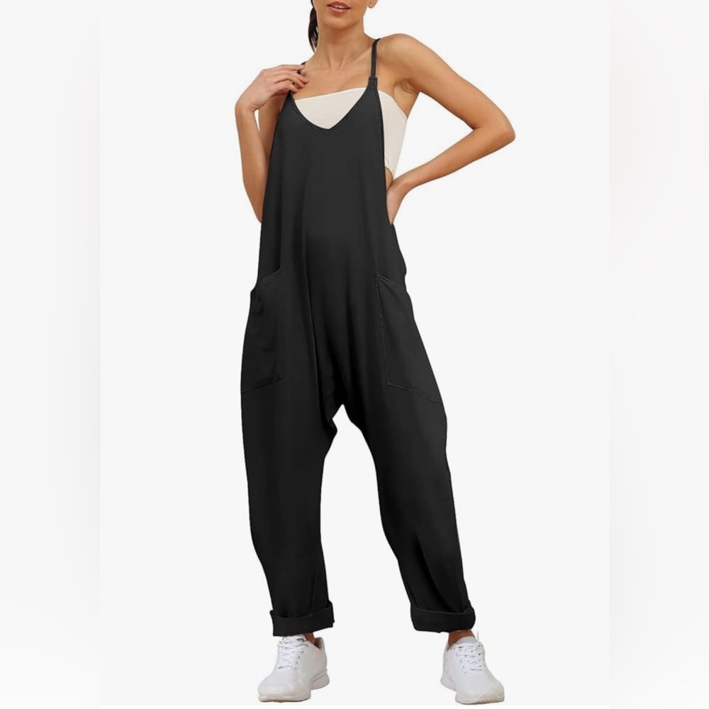 Wide Leg Black Jumpsuit Size Medium